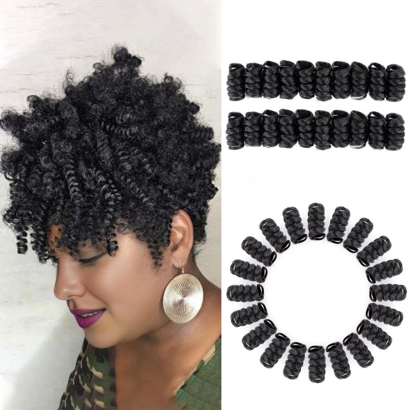 BECUS Short Curly Crochet Braids Hair Extension for Black Women 3Packs 10 inch Curl Tapered Cut Jamaican Jumpy Wand Hair Extensions(3*Packs 10'' #1B 16MM) - Image 1